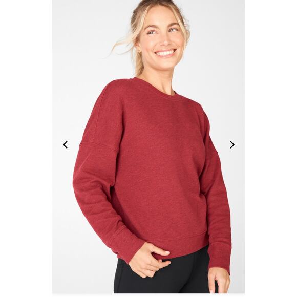 Fabletics Stacey Pullover Womens 2X Brick Heather Crewneck Sweatshirt Red - Picture 1 of 7